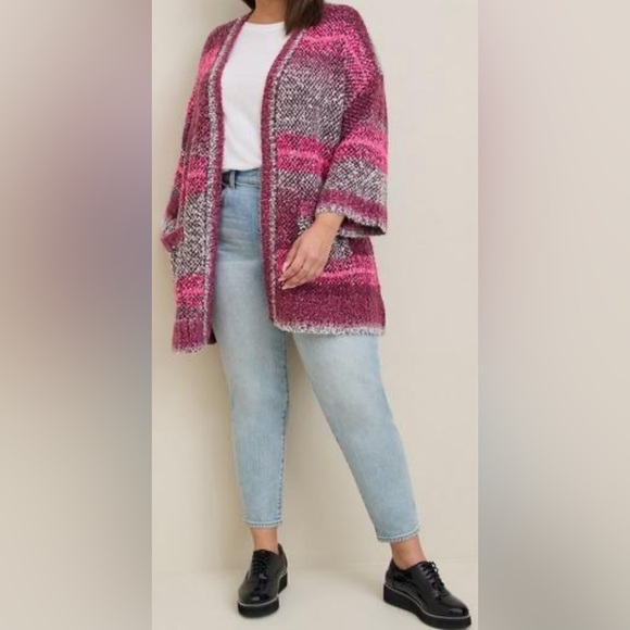 TORRID Pink Boucle Kimono Cardigan Size 2X NEW WITH TAGS - Picture 2 of 2
